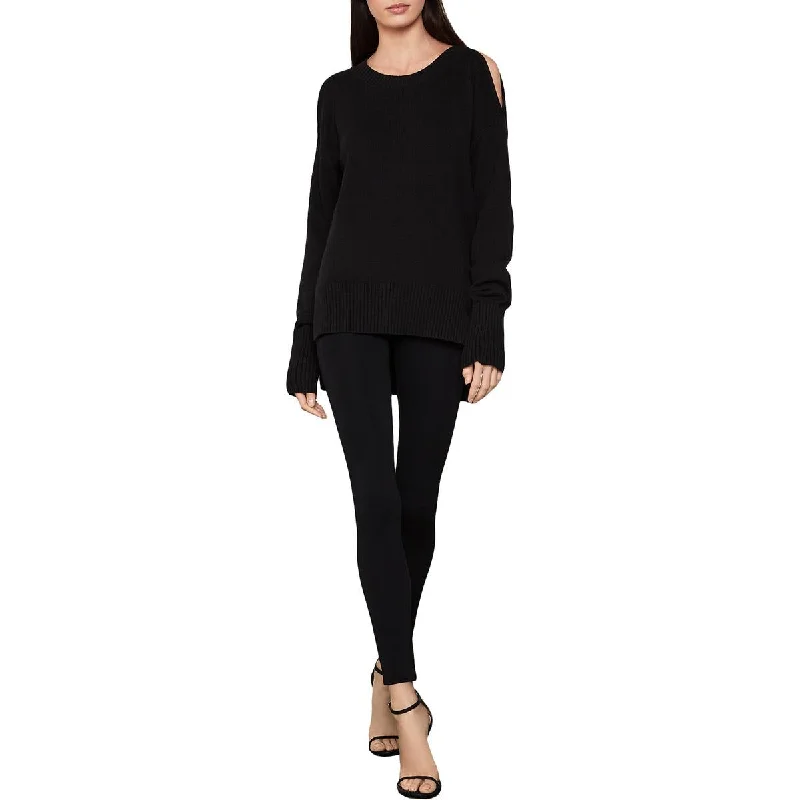 BCBG Max Azria Women's Cold Shoulder High-Low Long Sleeve Pullover Sweater