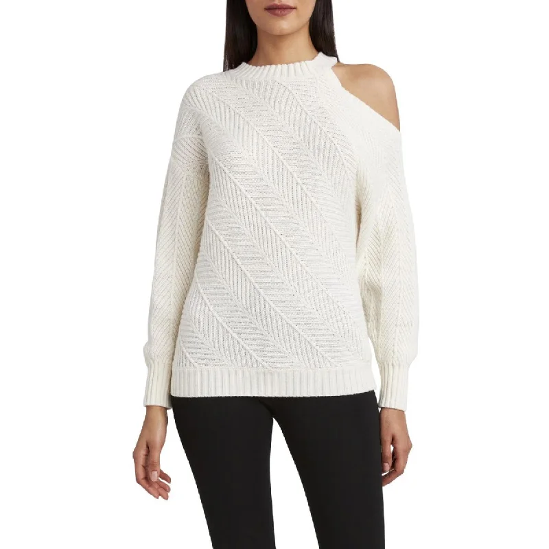 BCBG Max Azria Women's Herringbone Knit Cut Out Pullover Sweater