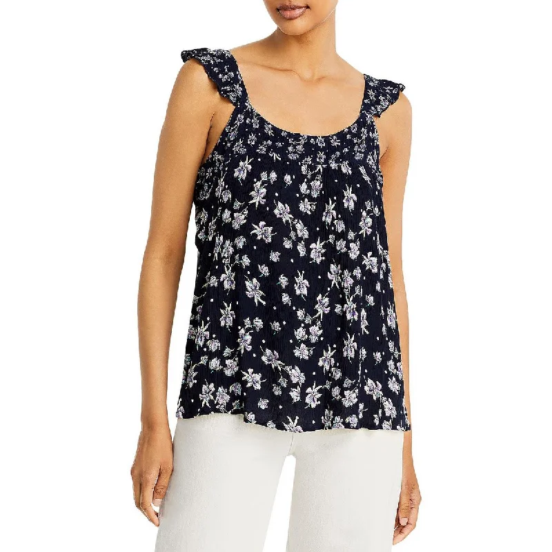 Bila Womens Floral Print Textured Tank Top