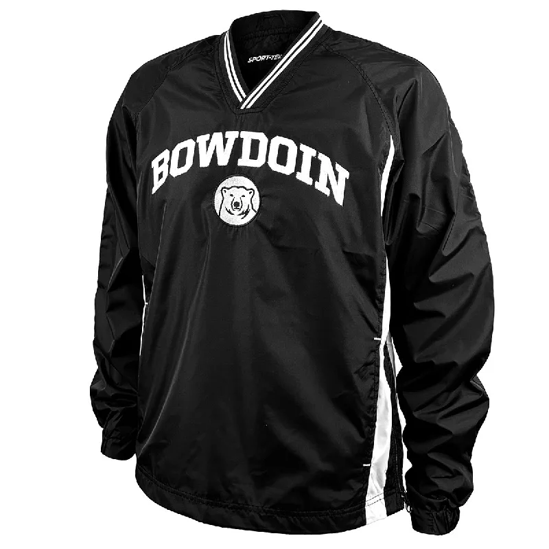 Bowdoin Wind Shirt with Mascot Medallion