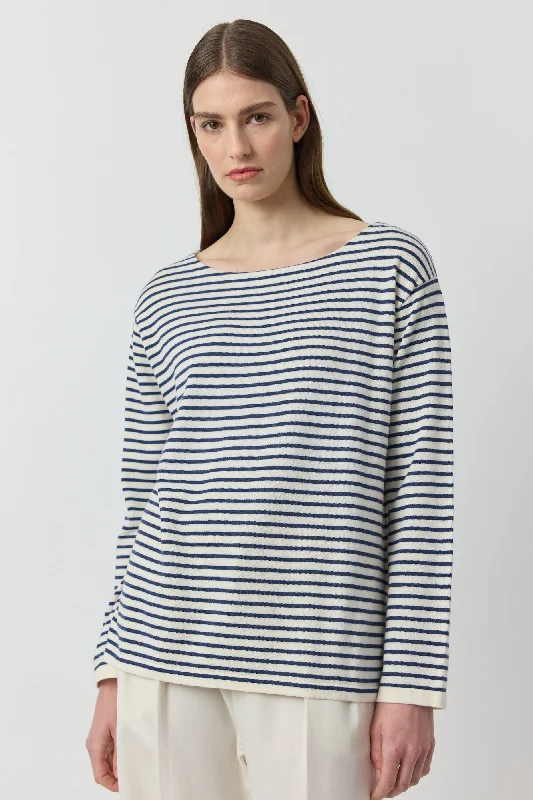 Breton Long Sleeve Tee - White/Indigo