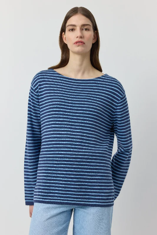 Breton Long Sleeve Tee - Indigo/Ice Blue