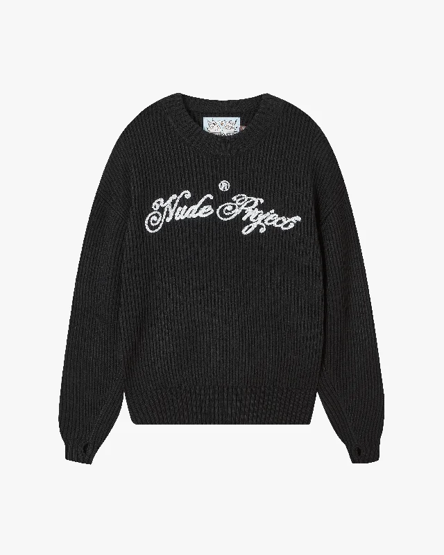 SCRIPT SWEATER BLACK