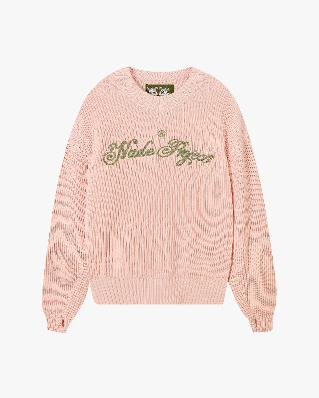 SCRIPT SWEATER PINK