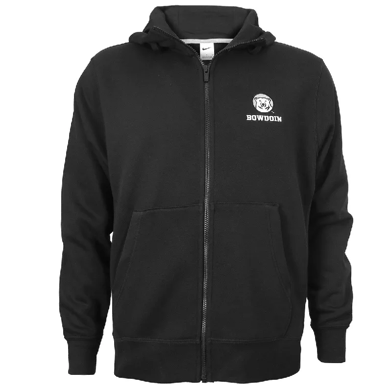 Club Fleece Full-Zip Hoodie with Embroidered Medallion & Bowdoin from Nike