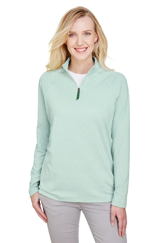 Devon & Jones Womens CrownLux Clubhouse Performance Moisture Wicking 1/4 Zip Sweatshirt - Kelly Green