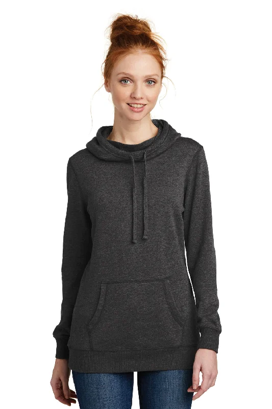 District Womens Fleece Hooded Sweatshirt Hoodie - Heather Black