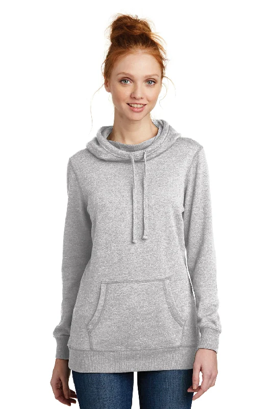 District Womens Fleece Hooded Sweatshirt Hoodie - Heather Grey