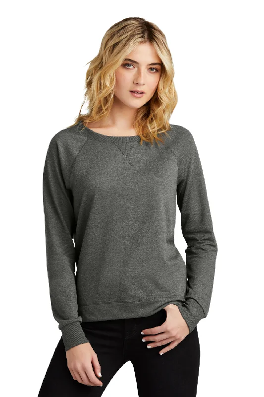 District Womens French Terry Crewneck Sweatshirt - Washed Coal Grey