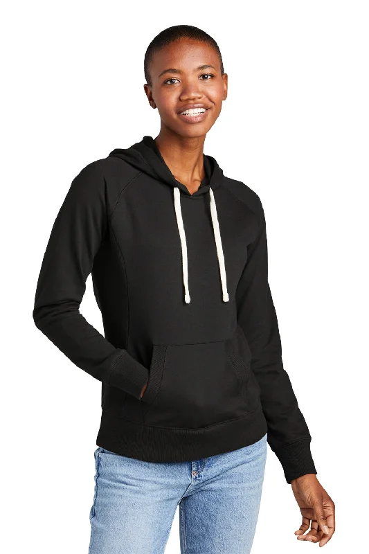 District Womens Re-Fleece Hooded Sweatshirt Hoodie - Black