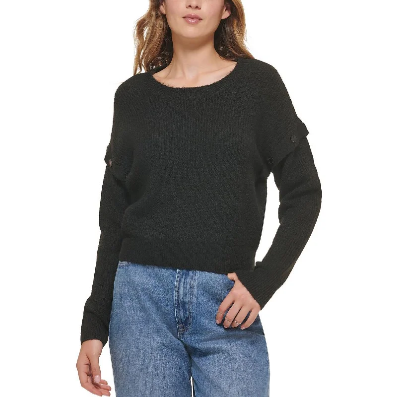 DKNY Jeans Womens Drop Shoulder Crewneck Pullover Sweater