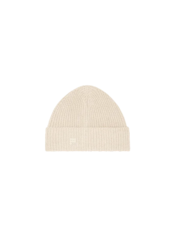 DNA Recycled Cashmere Beanie—ecru ivory