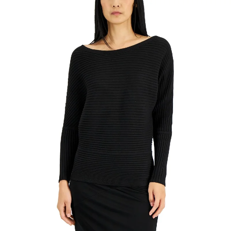 Donna Karan Womens Ribbed Knit Pullover Sweater