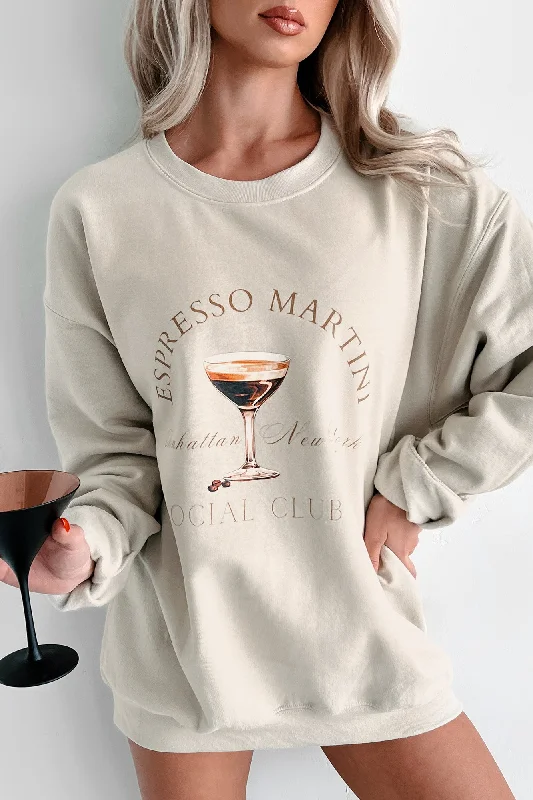 Espresso Martini Mood Graphic Sweatshirt (Sand)