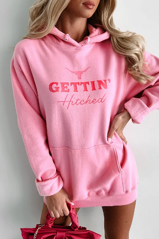 "Gettin' Hitched" Graphic Hoodie (Candy Pink) - Print On Demand