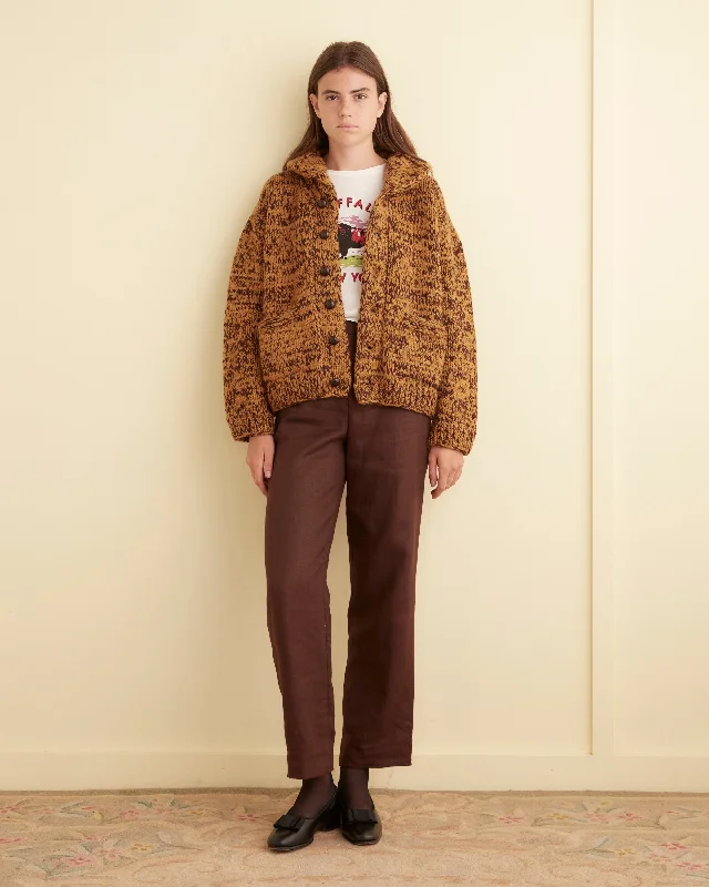 Gluckow Cardigan - Brown/Yellow