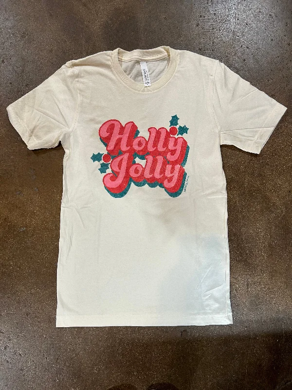 Holly Jolly Retro Pink Tee