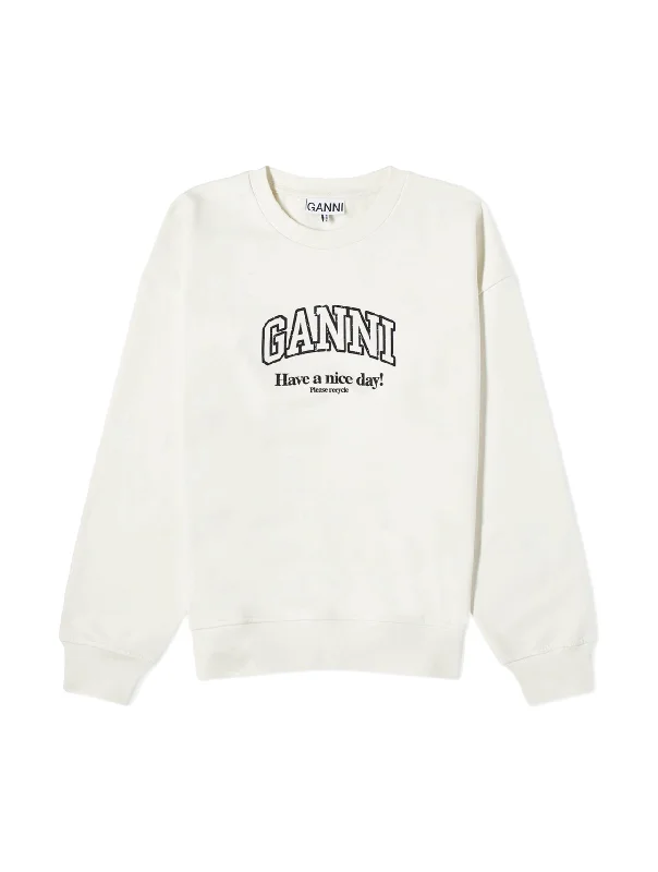 Ganni Isoli Egret Oversized Sweatshirt