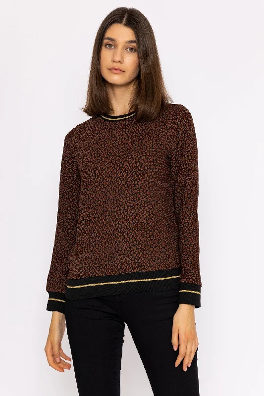 Jacquard Crew Neck in Leopard Print