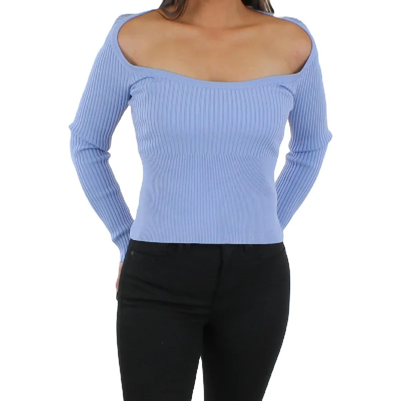 Jonathan Simkhai Womens Jayline Stretch Scoop Neck Pullover Sweater