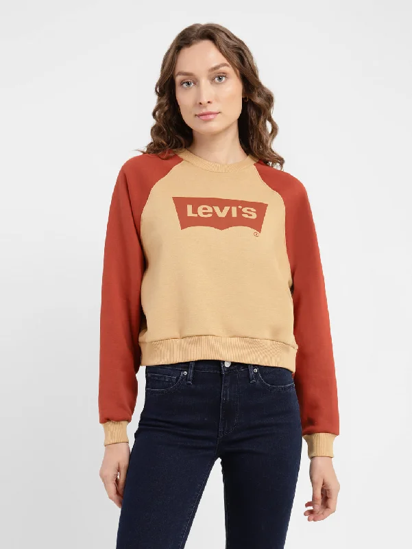 Women's Brand Logo Round Neck Sweatshirt