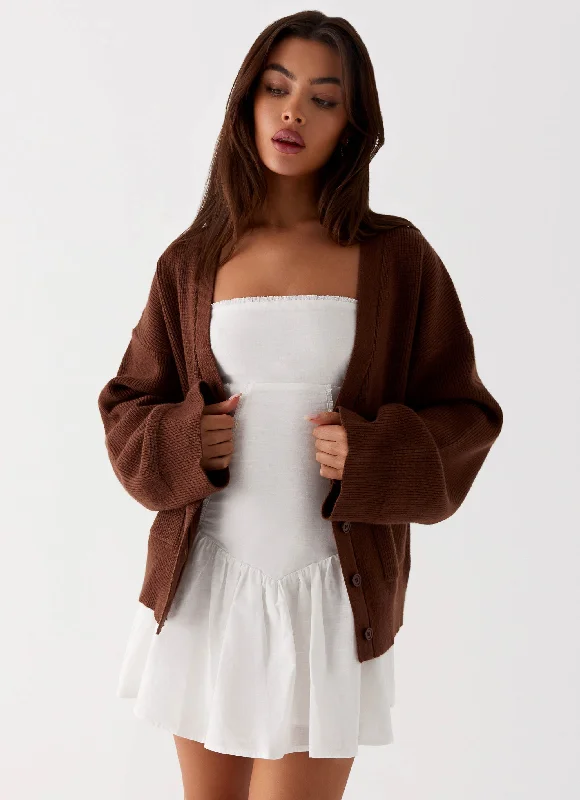 Liza Knit Cardigan - Chocolate