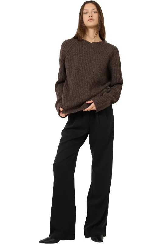 One Grey Day Polly Cashmere Pullover in Coffee