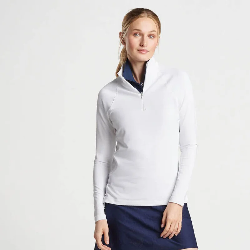 Peter Millar Women's Raglan Sleeve Perth Layer Quarter-Zip Pullover Sweater - White*