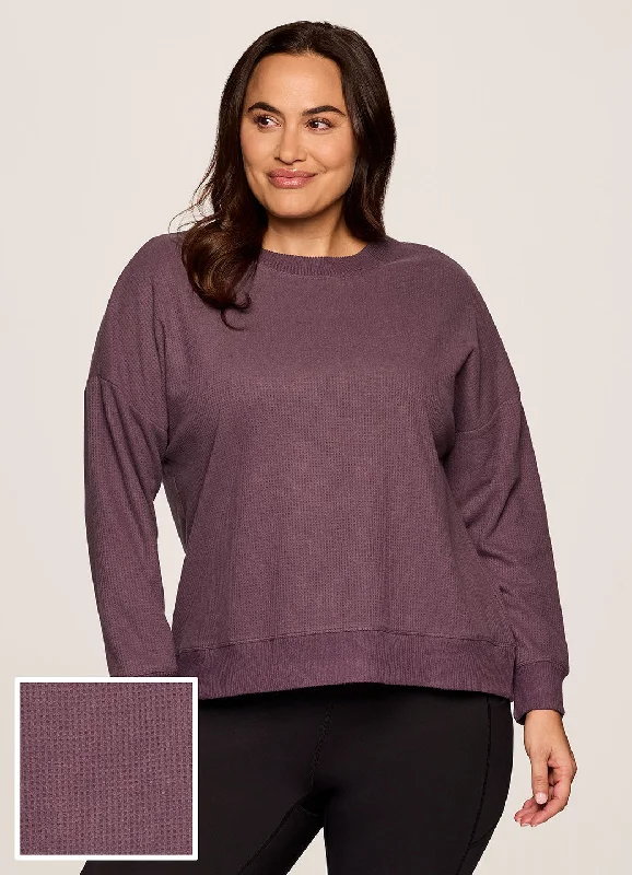 Plus Off Days Relaxed Waffle Knit Sweatshirt