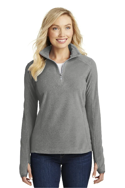 Port Authority Womens Pill Resistant Microfleece 1/4 Zip Sweatshirt - Pearl Grey