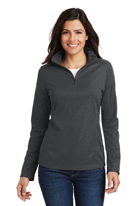 Port Authority Womens Moisture Wicking 1/4 Zip Sweatshirt - Battleship Grey