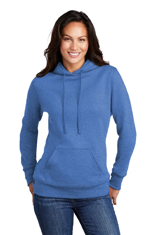 Port & Company Womens Core Fleece Hooded Sweatshirt Hoodie - Heather Royal Blue