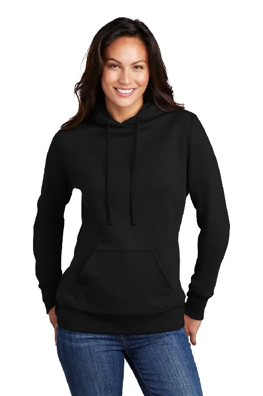 Port & Company Womens Core Fleece Hooded Sweatshirt Hoodie - Jet Black