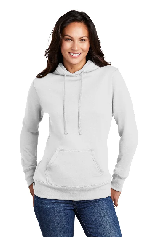 Port & Company Womens Core Fleece Hooded Sweatshirt Hoodie - White