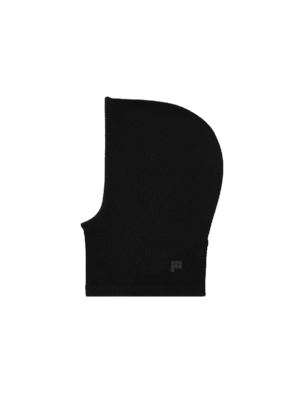 Recycled Cashmere Chunky Balaclava—black