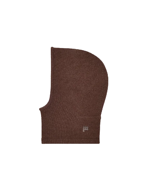 Recycled Cashmere Chunky Balaclava—chestnut brown