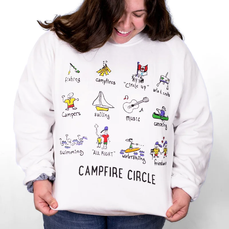 Retro Camp White Crewneck