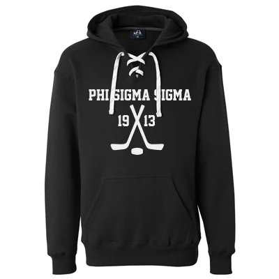 Sorority Hockey Lace Hoodie, Printed Puck Design - J8830 - CAD