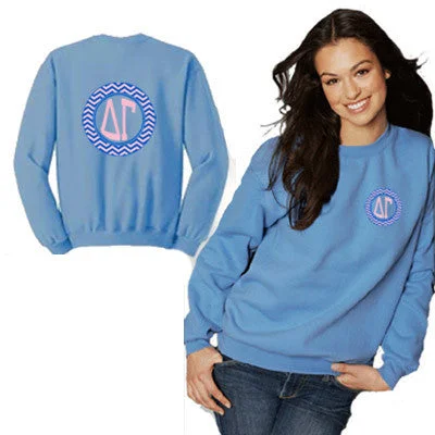 Sorority Printed Chevron Crewneck Sweatshirt - Gildan 18000 - CAD