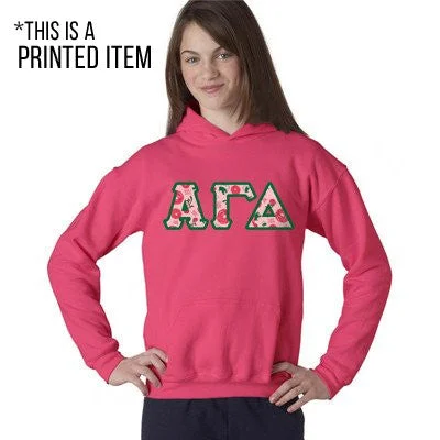 Sorority Printed Pattern Hooded Sweatshirt - Gildan 18500 - DIG