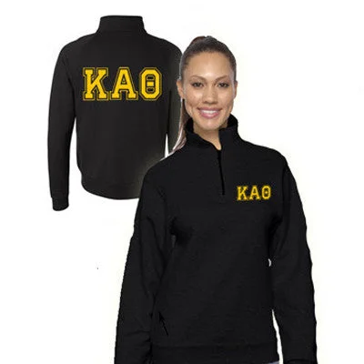 Sorority Quarter-Zip Pullover, Printed Varsity Letters - Jerzees 995M - CAD