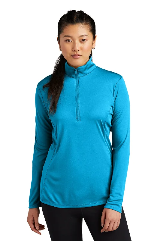 Sport-Tek Womens Competitor Moisture Wicking 1/4 Zip Sweatshirt - Atomic Blue