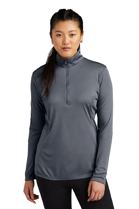 Sport-Tek Womens Competitor Moisture Wicking 1/4 Zip Sweatshirt - Concrete Grey