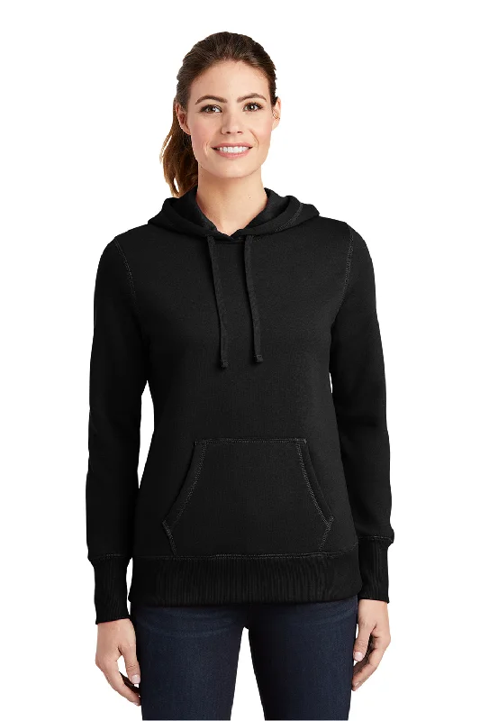 Sport-Tek Womens Shrink Resistant Fleece Hooded Sweatshirt Hoodie - Black