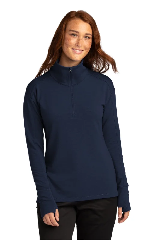 Sport-Tek Womens Flex Fleece Moisture Wicking 1/4 Zip Sweatshirt - True Navy Blue