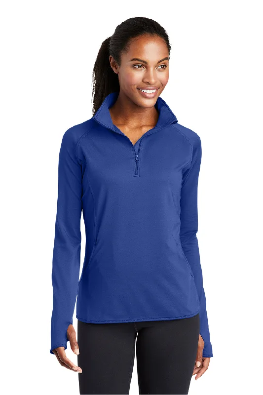 Sport-Tek Womens Sport-Wick Moisture Wicking 1/4 Zip Sweatshirt - True Royal Blue