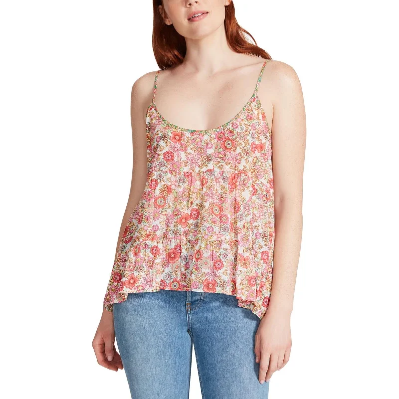 Steve Madden Womens Marigold Cotton Gathered Tank Top