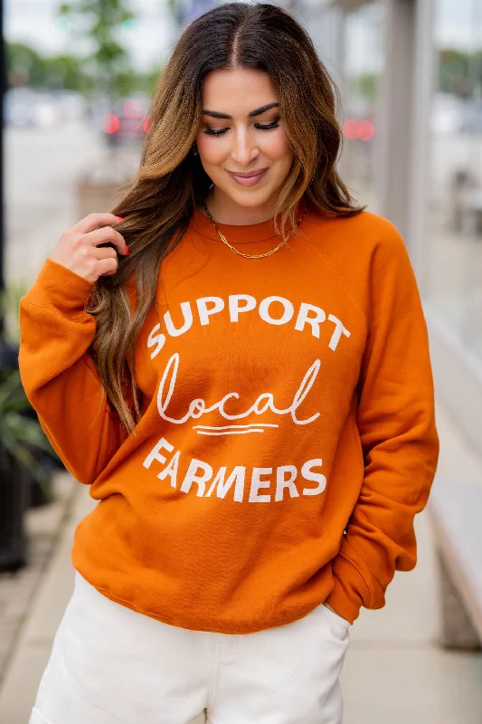 Support Local Farmers Mixed Fonts Graphic Crewneck