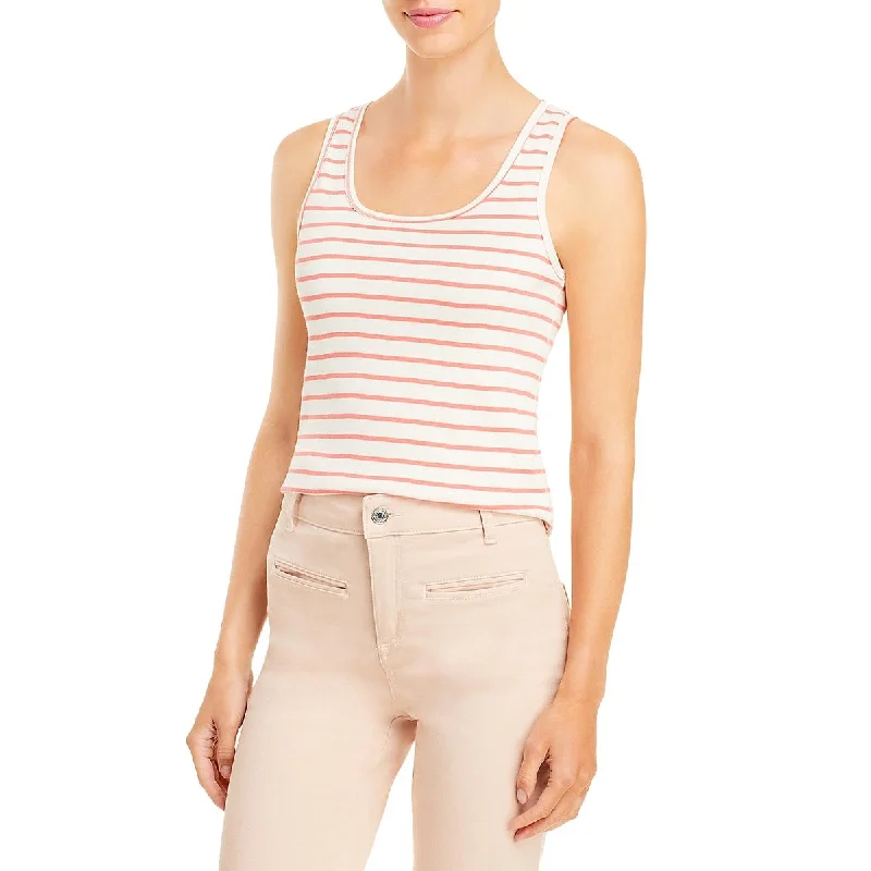 Three Dots Womens Striped Crewneck Tank Top