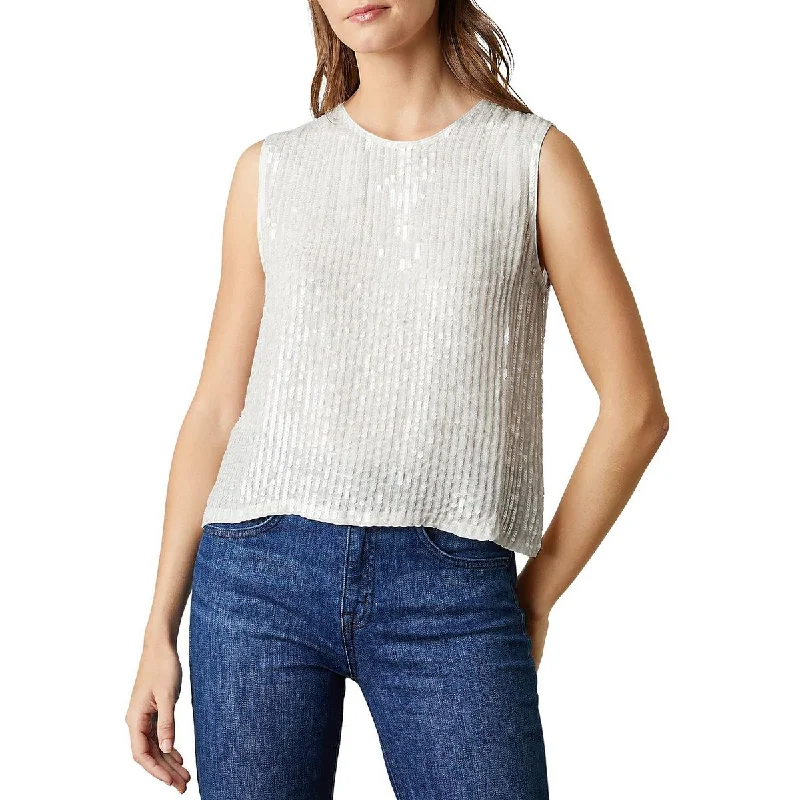 VELVET BY GRAHAM & SPENCER Womens Sequined Sleeveless Tank Top